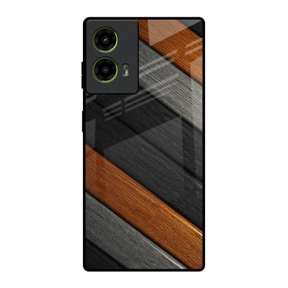Tri Color Wood Glass Case for Motorola G85 5G