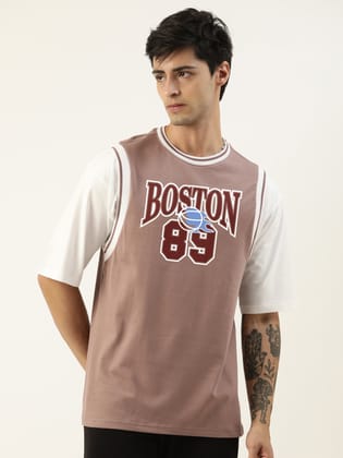 Baseball Brown Oversized T-Shirt-S