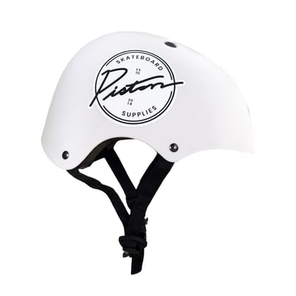 PISTON SKATEBOARD HELMET ( White Colour )-Small