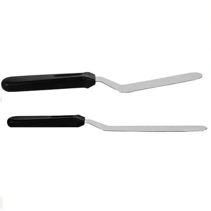 2Pcs Straight & Angled Icing Spatula Cake Decorating DIY Baking Tools. Offset Spatulas Cake Decorating Tools, Cake Spatula 27cm Long Stainless Steel Blade Black Color ABS Handle