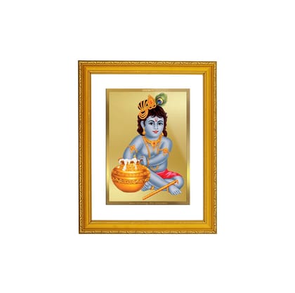 DIVINITI Bal Gopal Gold Plated Wall Photo Frame| DG Frame 101 Size 2 Wall Photo Frame and 24K Gold Plated Foil| Religious Photo Frame Idol For Prayer (20.8CMX16.7CM)