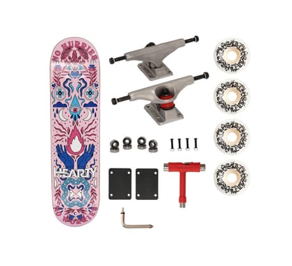 Hearty Pro-Complete Skateboard Pack- Unassembled- 8.0" & 8.25"-No Hurries No Worries/Soft Pink-8.25" x 32"