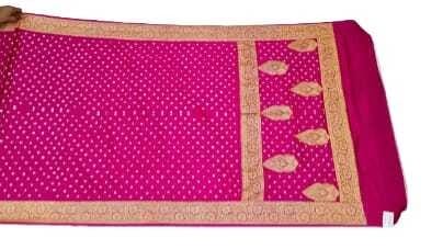 All Over Pink Color Art Silk Bandhani Saree  by KalaSanskruti Retail Private Limited