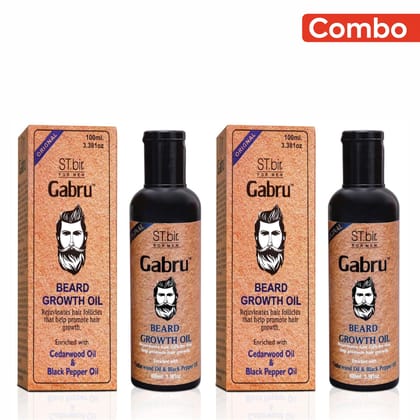 ST.bir Gabru Beard Oil Cedarwood and Blackpepper 50ml (Pack of 2)
