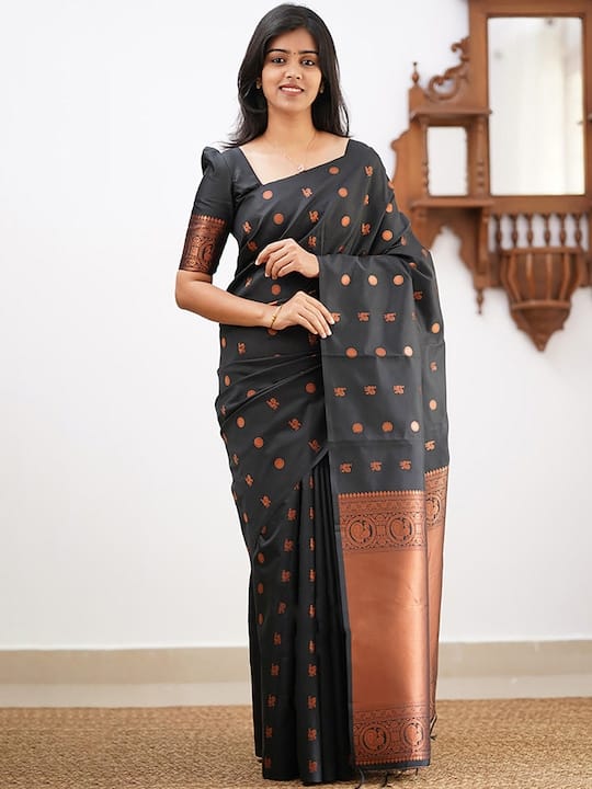Ethnic Motifs Zari Banarasi Saree