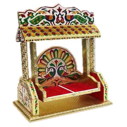 Meenakari Peacock Decorated Jhula For Laddu Gopal-Medium