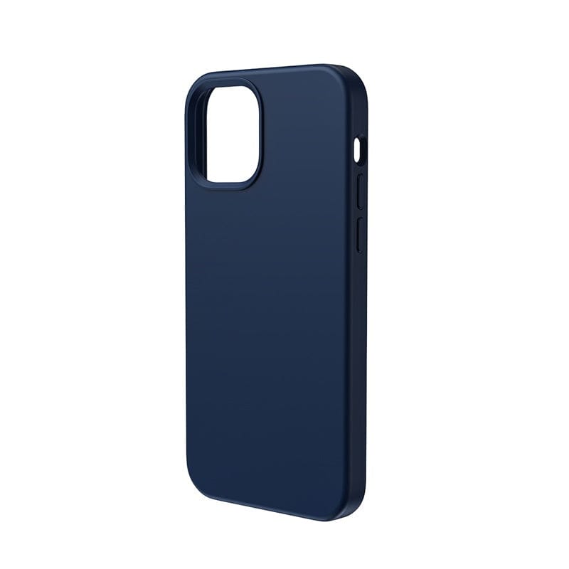 Baseus Liquid Silica Gel Magnetic Magsafe Case For iPhone 12 Models (Full Coverage Tempered Glass + Cleaning Kit) Combo Pack-Blue / iPhone 12 Mini