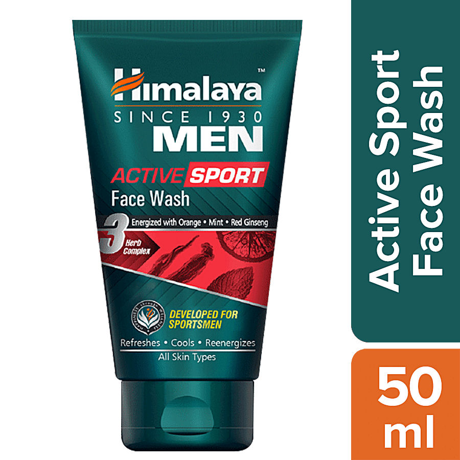 Himalaya Men Active Sport Face Wash, 50 Ml(Savers Retail)