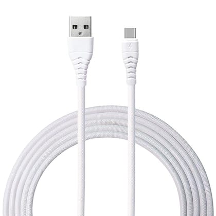LIRAMARK Type-C USB 3.4 Amp | 25W Fast Charging Cable for Smartphone | Unbreakable Rugged & Durable | Quick Charge (QC) Compatible | Made in India | Length (1.2 Meter) - White