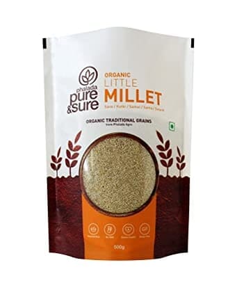 Pure & Sure Organic Little Millets | Millets for Eating Organic Healthy Food | Certified Organic Millets | Gluten-free, Non-GMO, No Trans Fats | 500g