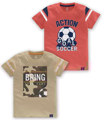CODEZ - Multi Color Cotton Blend Boys T-Shirt ( Pack of 2 ) - None