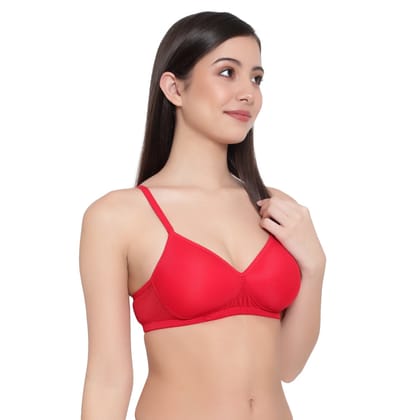 Mesh Fabric 4 way Stretch T shirt Bra in Scarlett Red-32B