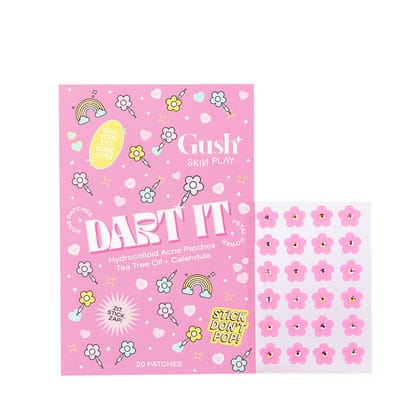 Gush Beauty Dart It Hydrocolloid Pimple Patches For Healing Acne, Zits And Blemishes - Pink Flower