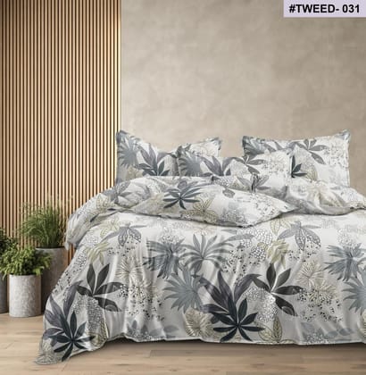 Premium Cotton Elastic Fitted King Size Bedsheet with 2 Pillow Covers