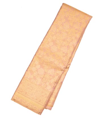 Baby Pink Handloom Kanchipuram Tissue Silk Saree With Floral Motifs-Baby Pink