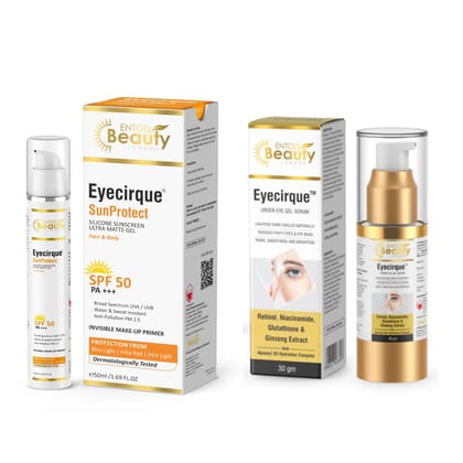 Summer Essential Combo: Eyecirque SunProtect SPF 50 Sunscreen & Under Eye Gel Serum.-Combo Pack