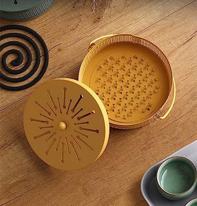 Decorative Mosquito Coil Holder Mosquito Coil Container, Incense Holder Safe Burning Coil Tray for Home Patio Pool Side Outdoor, Metal Tray-2