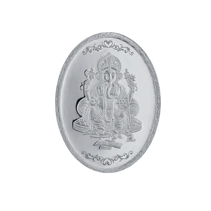Sri Jagdamba Pearls 50 Grams 99.9%  Ganesh Oval  Silver Coin  by SRI JAGDAMBA PEARLS