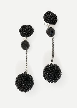 Drop Cluster Earring in Black-Black / One Size