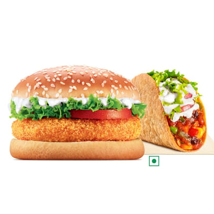BK Veggie Burger + Veg Taco
