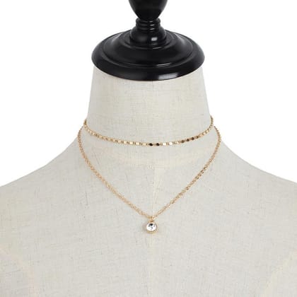 ALL IN ONE Pointer Diamond With Chain Layered Necklace