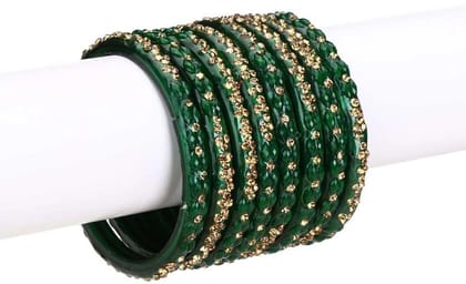 Somil Designer Set Of Bangle For Party And Daily Use, Glass, Ornamented-DK100 - None