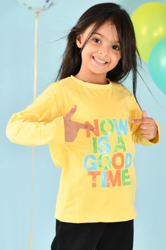 NOW IS A GOOD TIME YELLOW T-SHIRT-0-6 MONTHS / 1N / Multi