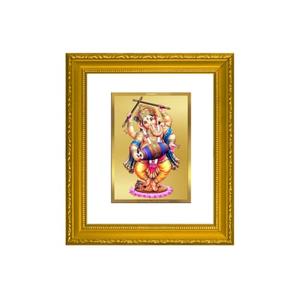 DIVINITI Ganesha Gold Plated Wall Photo Frame| DG Frame 101 Wall Photo Frame and 24K Gold Plated Foil| Religious Photo Frame Idol For Prayer(15.5CMX13.5CM)-default title