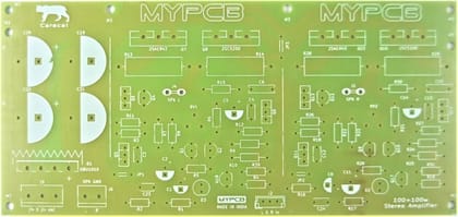 100 + 100w Stereo Amplifier Board using 2SC5200 2SA1943 Transistors - PCB only  by MYPCB