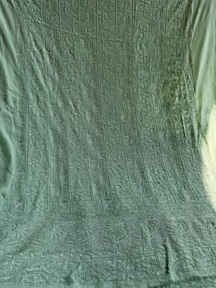 Viscose Length with Dupatta - Sage Green-Sage Green / Viscose / Free Size