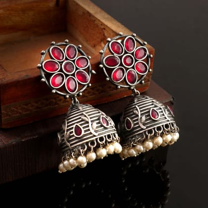 Floral Oxidized Jewellery | Sarichka-RED