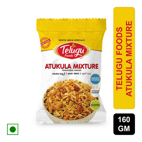 Telugu Foods Atukula Mixture, 160 gm Pouch