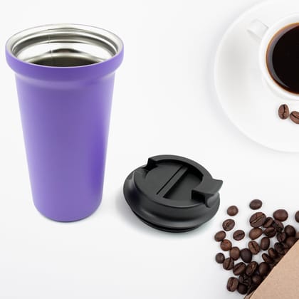 12510 Inside Stainless Steel & Outside Plastic Vacuum Insulated  Insulated Coffee Cups Double Walled Travel Mug, Car Coffee Mug with Leak Proof Lid Reusable Thermal Cup for Hot Cold Drinks Coffee