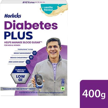 Horlicks Diabetes Plus - Helps Manage Blood Sugar, Vanilla, 400 g Cartoon