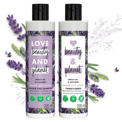 Shampoo & Conditioner Combo - Argan Oil & Lavender Anti-Frizz - (200ml + 200ml)