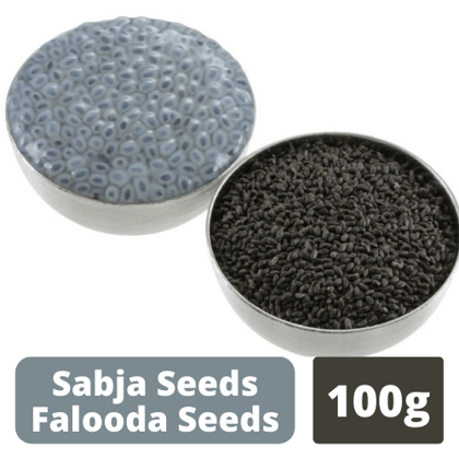 Sabja Seeds / Tukmaria Seeds / Falooda Seeds / Sweet Basil Seeds-50 Gms