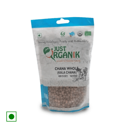 Just Organik Chana Whole (Kala Chana), 500 gm Pouch