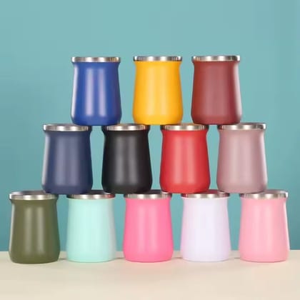 Mate Gourd (Colourfull Gourd of Stainless Steel without bombila)-White