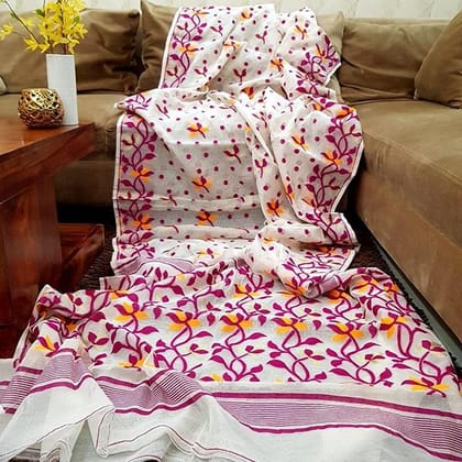 PINK COLOR LINEN DIGITAL PRINTED SAREE  1564