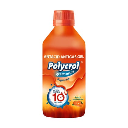 Polycrol (Orange) | Quick relief Antacid medicine - 200ml 200ml x Pack of 1