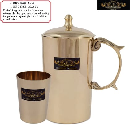 Crockery Wala And Company Bronze Jug & Glass Set 1500 ML