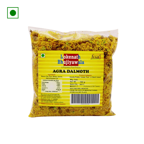 Lokenath Bhujiawala Dalmoth Namkeen - Spicy, Salted, Traditional Teatime Snack, 160 gm Pack