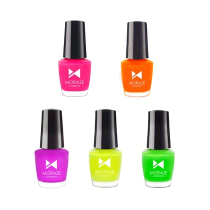 Neon Pack of 5 Nail Paints - 5ml each