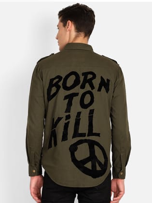 Punk Shirt Born-To-Kill-M / Olive