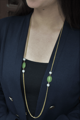 TRANSLUCENT GREEN BEADS NECKLACE