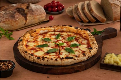 Sourdough Double Cheese Margherita Pizza __ 4 Slice