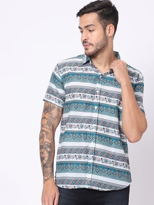 Classic Opaque Ethnic Printed Casual Shirt