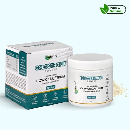 COLOSTROFIT POWDER | Pure & Natural Cow Colostrum Powder | 30% IgG | Premium Freeze-Dried | | 100 gm