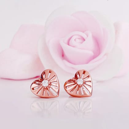 Rose Gold The Sunshine of My Life Heart Earrings