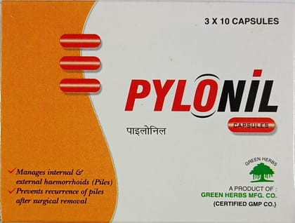 GREEN HERBS MANUFACTURING CO. Pylonil 30 capsules